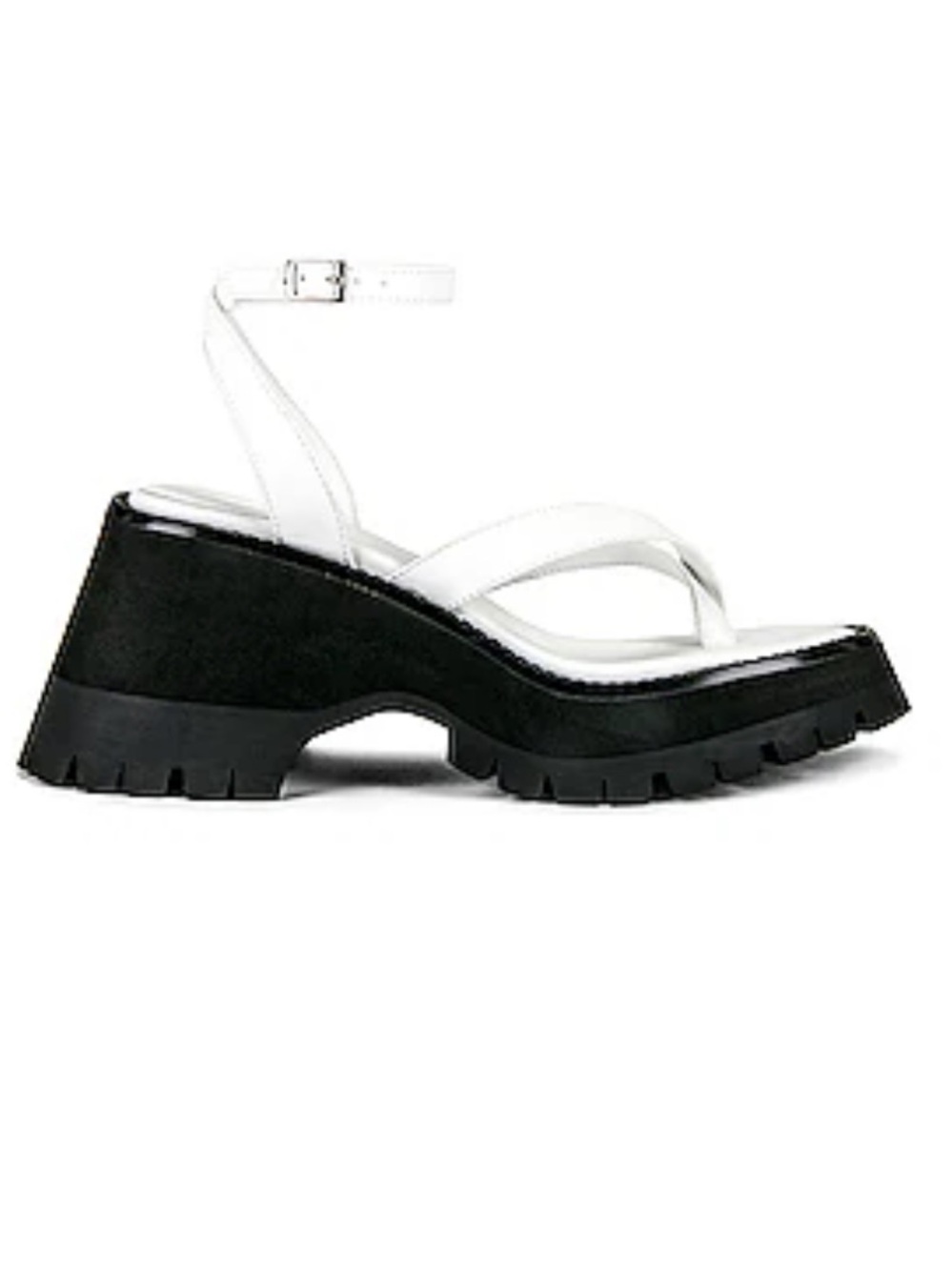 Jeffrey Campbell Argent White Black Platform Sandals Size 7